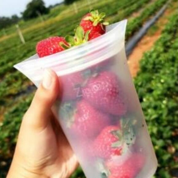 Zip Top Reusable Silicone 3-Piece Cup Set- Frost - Picture 5 of 16